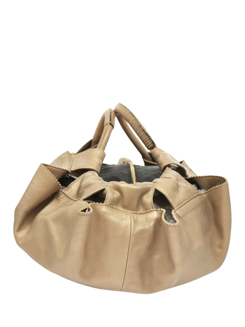 Product image 6 of 10, which shows Pre-loved LOEWE Nappa Aire Anagram Grab Bag, Gold