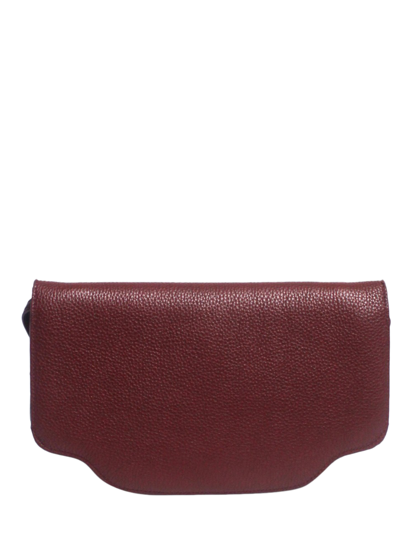 Product image 2 of 10, which shows Pre-loved Loro Piana Leather Cross Body Bag, Burgundy