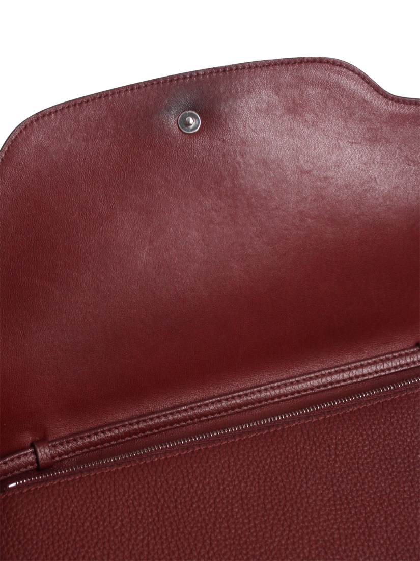 Product image 5 of 10, which shows Pre-loved Loro Piana Leather Cross Body Bag, Burgundy
