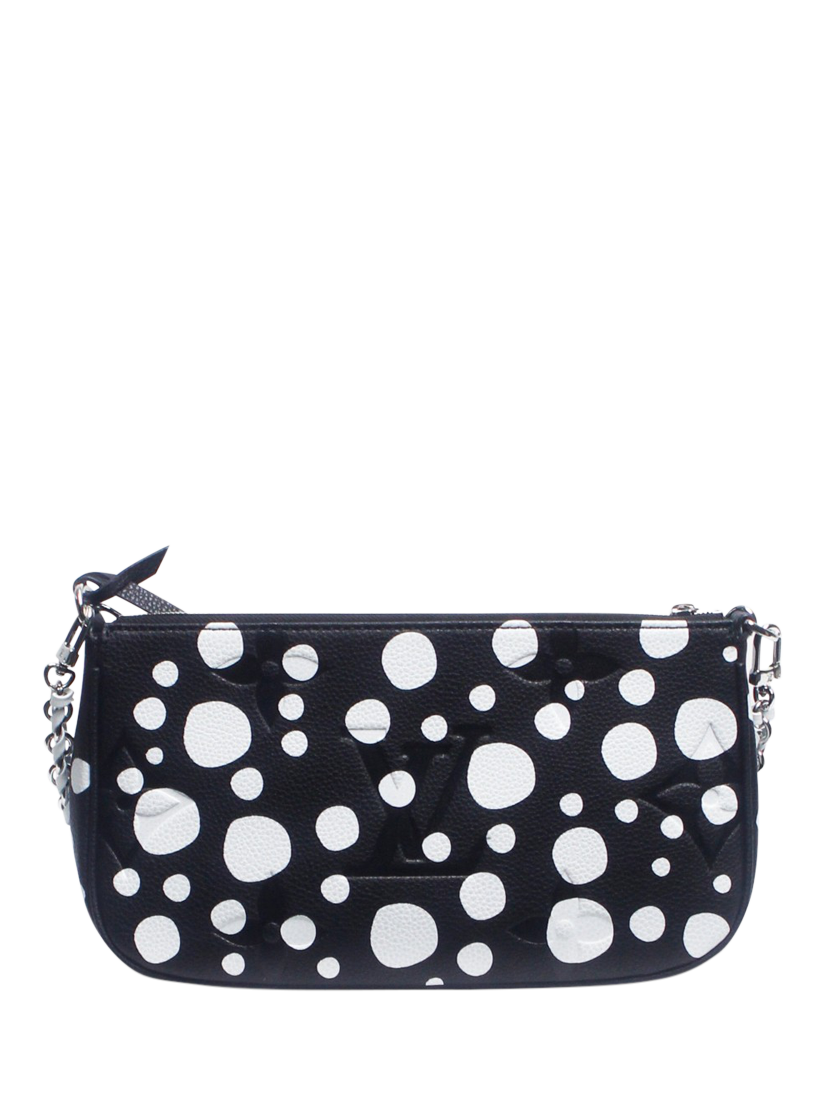 Product image 2 of 8, which shows Pre-loved Louis Vuitton x Yayoi Kusama 2021 Empriente Leather Shoulder Bag, Black/White