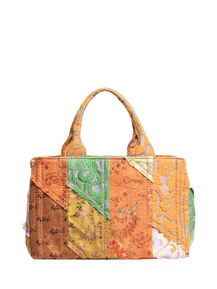 Product image 1 of 10, which shows Pre-loved Prada Patchwork Embroidered 2Way Shoulder Bag, Multi