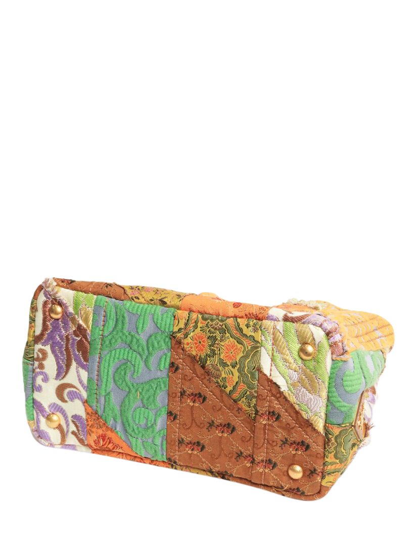 Product image 4 of 10, which shows Pre-loved Prada Patchwork Embroidered 2Way Shoulder Bag, Multi