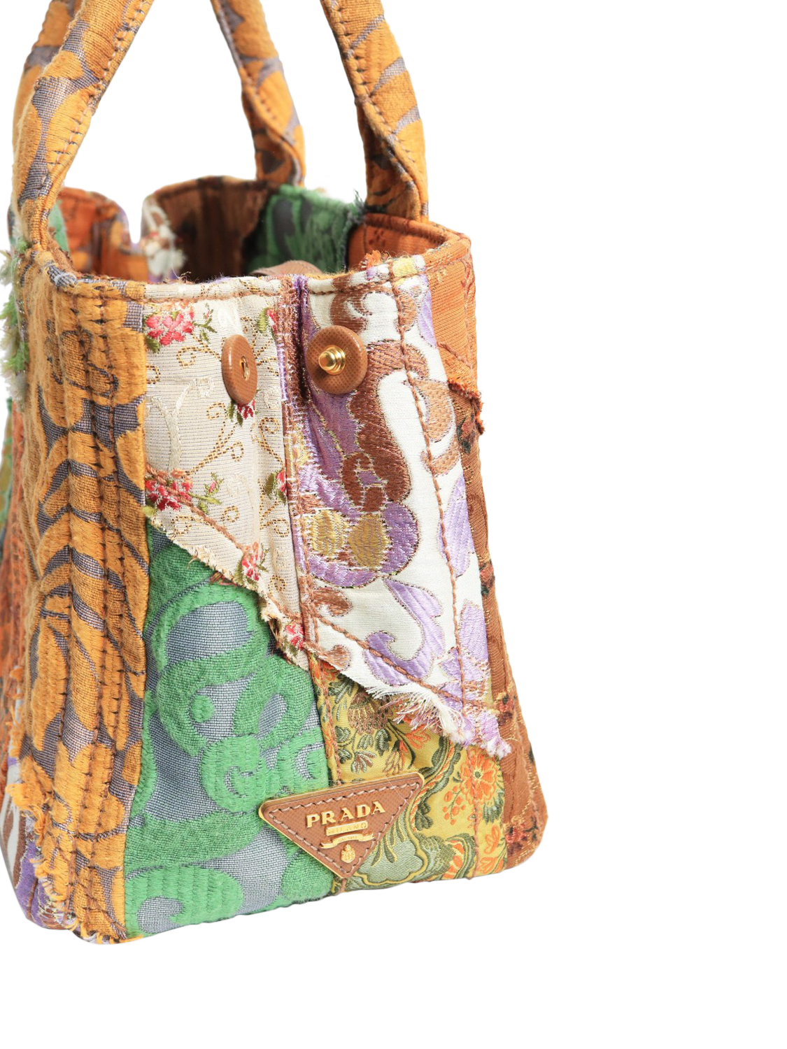 Product image 9 of 10, which shows Pre-loved Prada Patchwork Embroidered 2Way Shoulder Bag, Multi