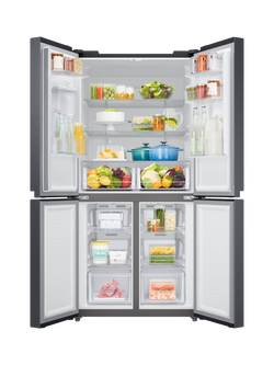 Samsung Series 8 RF48A401EB4/EU Freestanding 70/30 American Style Fridge Freezer with SpaceMax, Black - view 2, Black