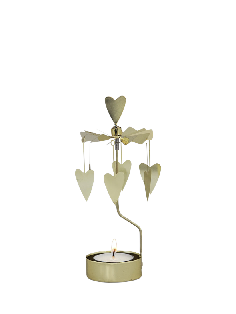 Pluto Produkter Hearts Spinning Tealight Candle Holder, Gold