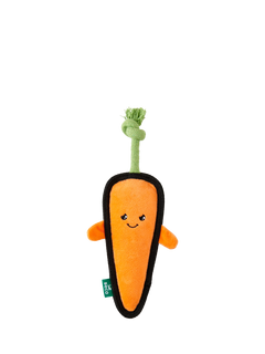 Beco Pets Carrie the Carrot Dog Toy, Orange Multi Orange