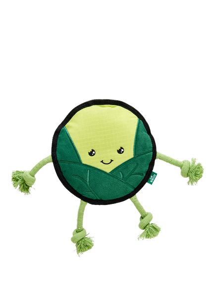 Beco Pets Russell the Brussel Sprout Dog Toy, Green Multi Green, Green Multi Green
