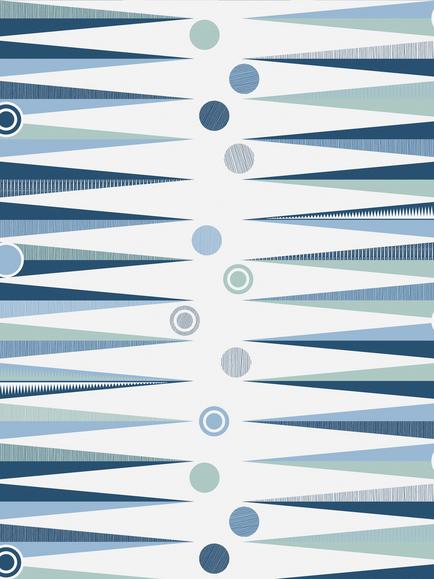Mini Moderns Backgammon Wallpaper, Chalkhill Blue, 