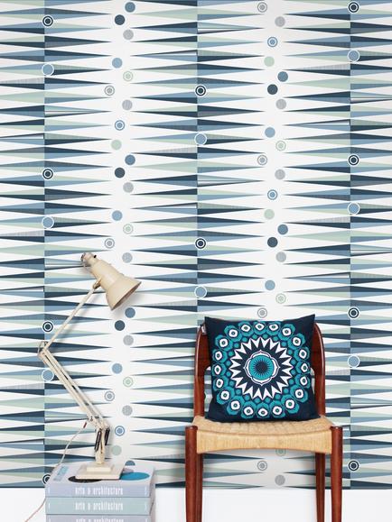 Mini Moderns Backgammon Wallpaper, Chalkhill Blue - view 2, 