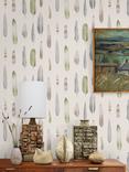 Mini Moderns Feathers Wallpaper, British Lichen