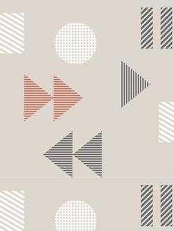 Mini Moderns Play/Record Wallpaper, Harvest Orange
