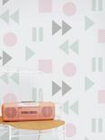 Mini Moderns Play/Record Wallpaper, Pale Verdigris