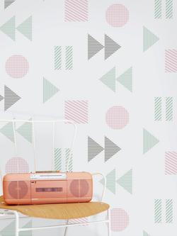 Mini Moderns Play/Record Wallpaper - view 2, Pale Verdigris