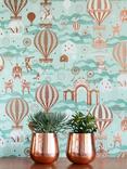Mini Moderns Pleasure Gardens Wallpaper, Pale Verdigris/Copper