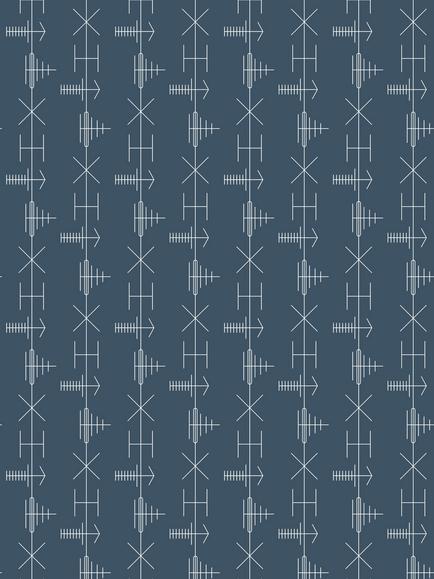 Mini Moderns Transmission Wallpaper, Washed Denim, 