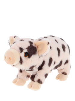 Keel Toys Keeleco Farm Collection Spotty Pig Plush Soft Toy, 28cm, Multi
