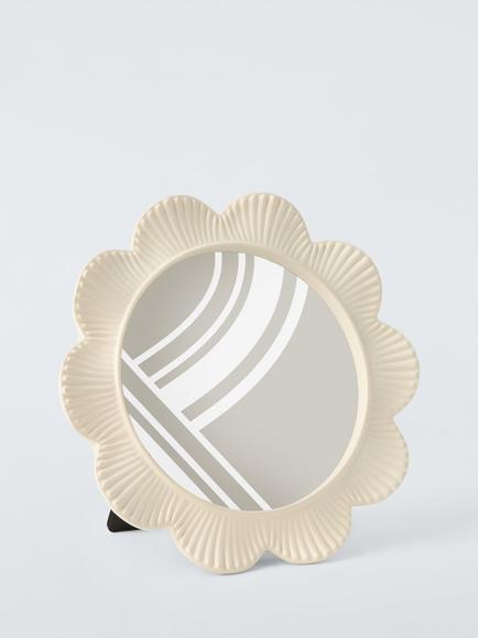 John Lewis Shell Edge Round Photo Frame, 4 x 4" (10 x 10cm), Ivory, Ivory