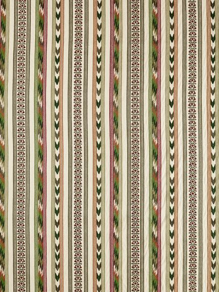 Morris & Co. Bloomsbury Stripe Furnishing Fabric, Forest/Madder