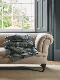 Morris & Co. Hanover Check Furnishing Fabric - view 2, Teal/Indigo