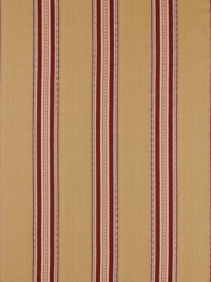 Morris & Co. Pimlico Stripe Furnishing Fabric, Ochre/Crimson