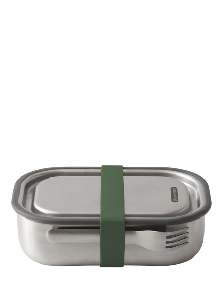 black+blum Large Stainless Steel Leak-Proof Lunch Box, 1L, Olive, Stainless Steel