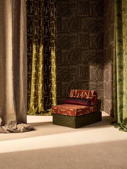 Harlequin Frescoes Wallpaper, Charcoal/Chalk/Limes