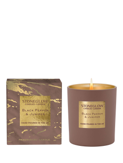 Luna Black Pep & Juniper Scented Candle, 220g, Mocha