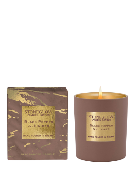 Luna Black Pep & Juniper Scented Candle, 220g, Mocha