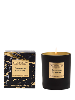 Stoneglow Luna Copaiba & Samphire Scented Candle, 220g, Black & Gold