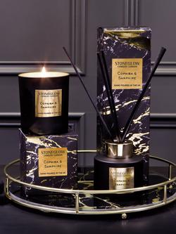 Stoneglow Luna Copaiba & Samphire Scented Candle, 220g - view 2, Black & Gold