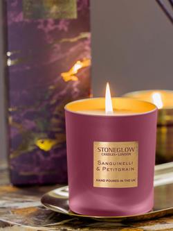 Stoneglow Luna Sanguinelli & Petitgrain Scented Candle 220g - view 2, Dark Red