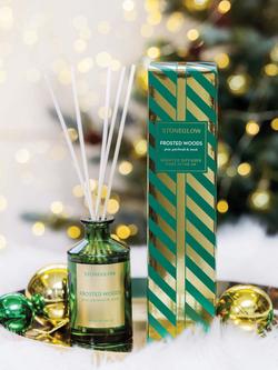 Stoneglow Frosted Woods Reed Diffuser, 100ml - view 2, Green, Gold