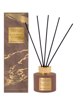 Stoneglow Luna Black Pepper & Juniper Reed Diffuser, 120ml, Mocha