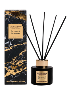 Stoneglow Luna Copaiba & Samphire Reed Diffuser, 120ml, Black & Gold