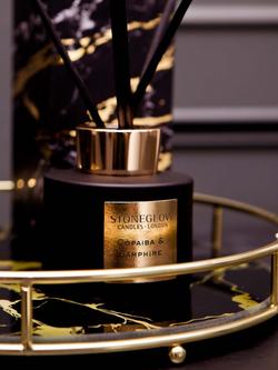Stoneglow Luna Copaiba & Samphire Reed Diffuser, 120ml - view 2, Black & Gold