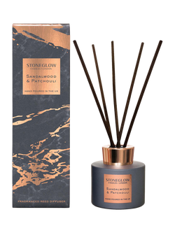 Stoneglow Luna Sandalwood & Patchouli Reed Diffuser, 120ml, Black & Bronze