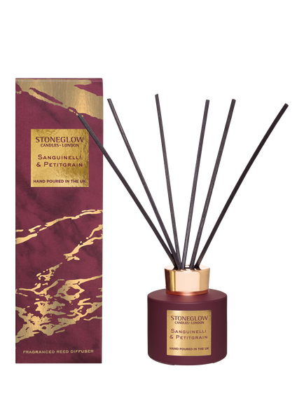 Stoneglow Luna Sanguinelli & Petitgrain Reed Diffuser, 120ml, Dark Red
