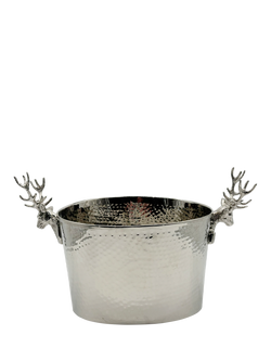 Culinary Concepts Stag Hammered Stainless Steel 2 Bottle Champagne Bucket, Silver, 