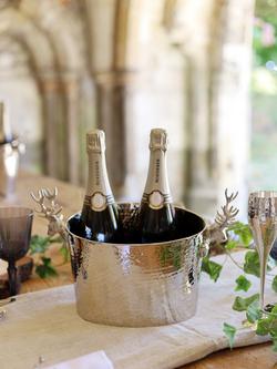 Culinary Concepts Stag Hammered Stainless Steel 2 Bottle Champagne Bucket, Silver - view 2, 