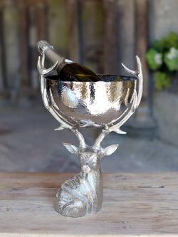 Culinary Concepts Stag Small Hammered Stainless Steel Punch Bowl, Silver - view 2, 