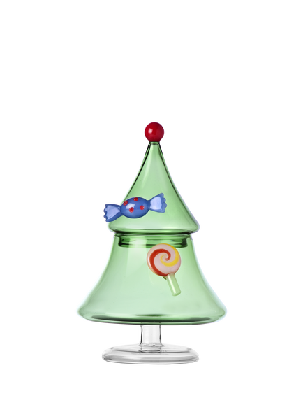 Ichendorf Milano Schiaccianoci Sugarpot Christmas Tree Glass Decoration, Green, Multi