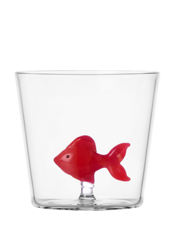 Ichendorf Milano Animal Farm Fish Glass Tumbler, 350ml, Clear/Red, Red