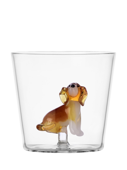 Ichendorf Milano Dogs Golden Retriever Glass Tumbler, 350ml, Clear/Brown, Multi
