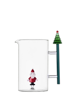 Ichendorf Milano Christmas Tales Santa Claus Glass Jug with Tree Handle, 150ml, Clear/Multi, Multi