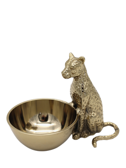 Culinary Concepts Leopard Aluminium Nibbles Bowl, Gold, Gold