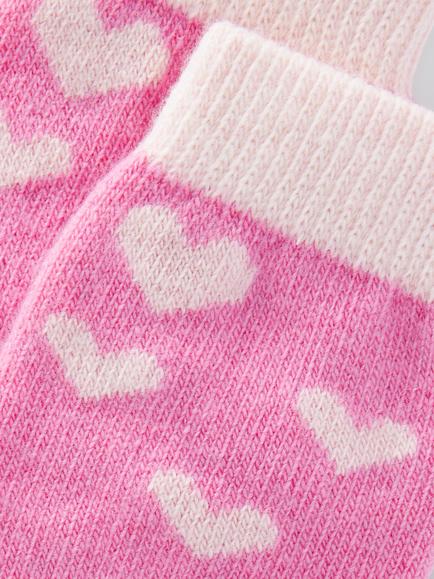 John Lewis Hearts Wool Blend Crew Socks - view 2, Pink/Multi