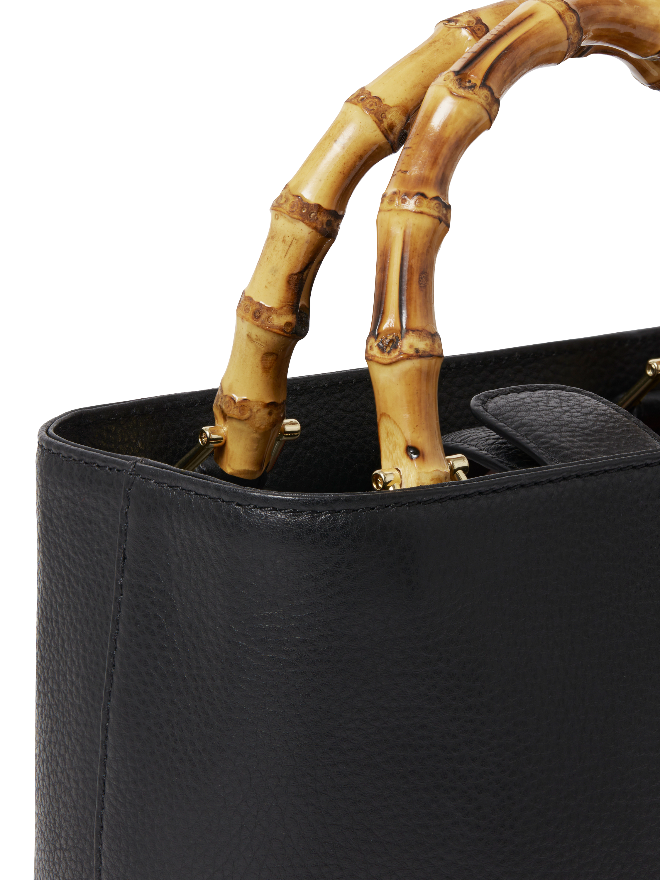 Product image 4 of 5, which shows OSPREY LONDON Mini Clio Leather Grab Bag, Black