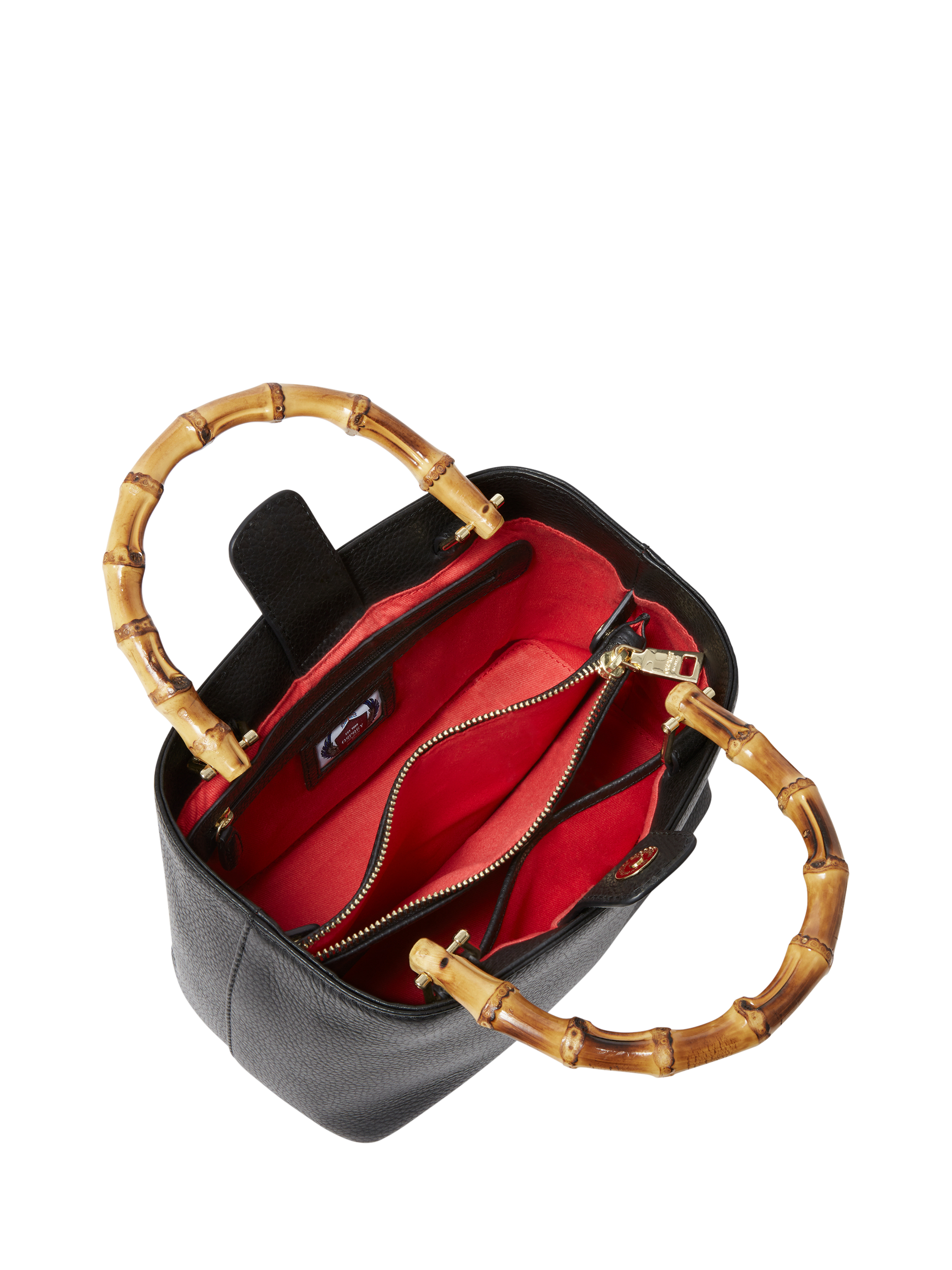 Product image 5 of 5, which shows OSPREY LONDON Mini Clio Leather Grab Bag, Black
