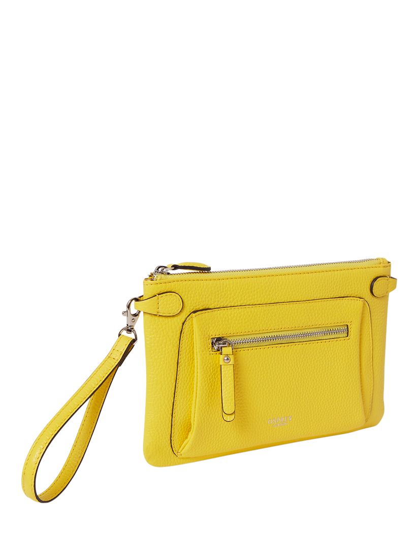 Product image 3 of 5, which shows OSPREY LONDON Ruby Leather Crossbody Clutch, Citrus