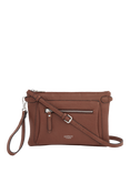 OSPREY LONDON Ruby Leather Crossbody Clutch, Tan